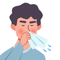 Ikona mężczyzny z udrożnionym nosem (zmniejszenie obrzęku błony śluzowej nosa)